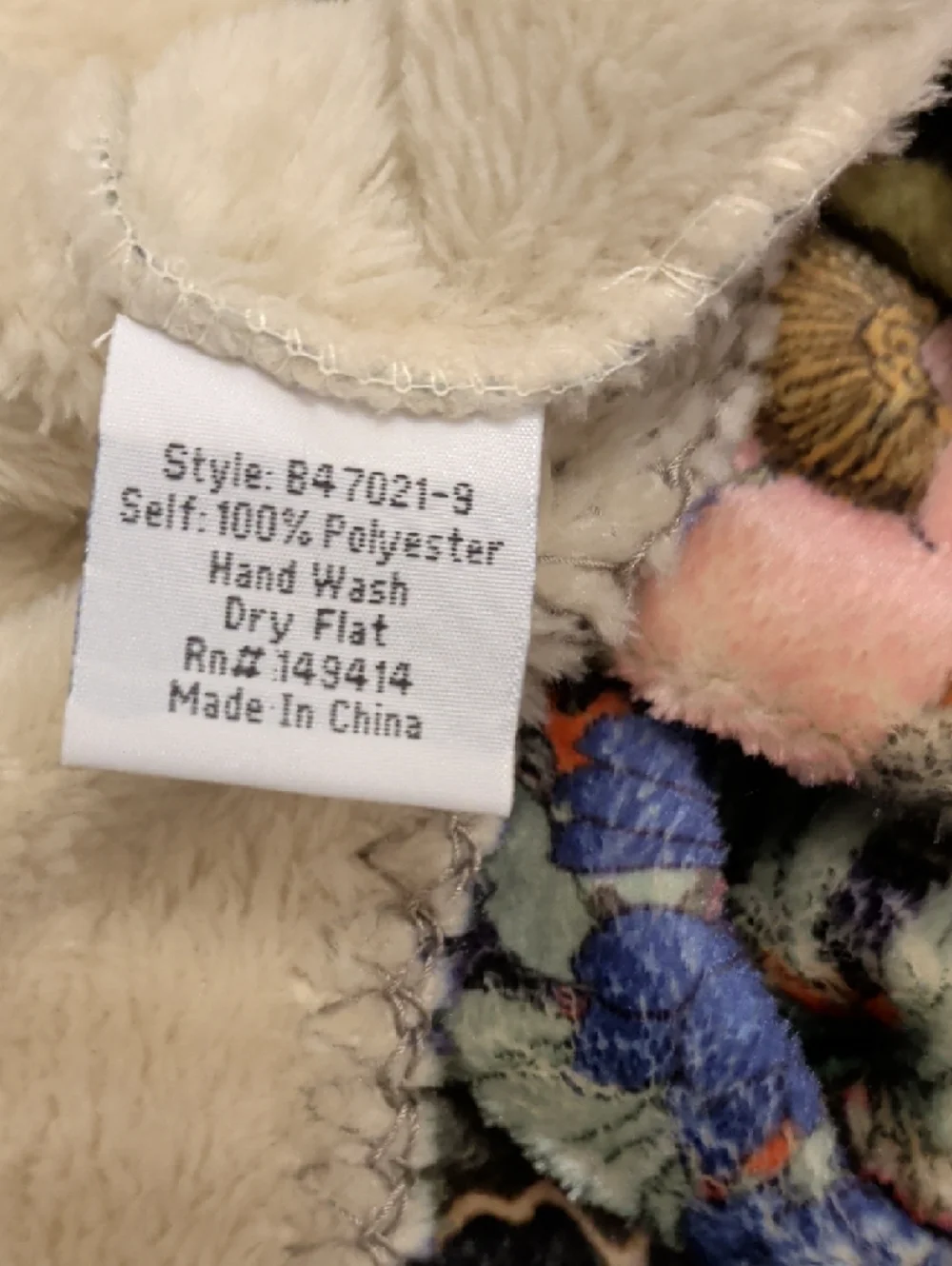 Johnny Was Biya Sherpa Hooded Jacket Soft Fleece Colorful Flowers Oversized Sz L - Picture 8 of 12